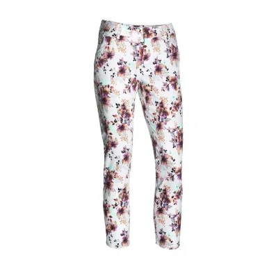 Alberto Mona Regular Slim Fit - spodnie golfowe - białe w kwiaty