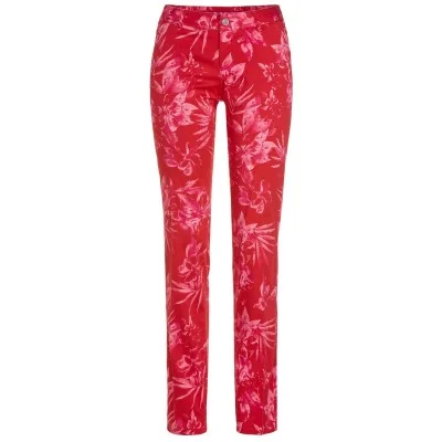 Alberto Alva Regular Slim Fit - spodnie golfowe - różowe w kwiaty