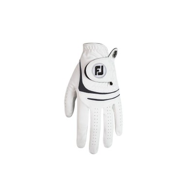Rękawiczki golfowe DWUPAK FootJoy WeatherSoft - biało-czarna L