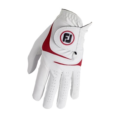 FootJoy WeatherSoft - rękawiczka golfowa - biało-czerwona XL