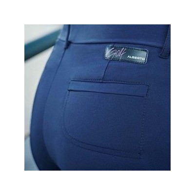 Alberto Lucy SB WR Revolutional Slim Fit - spodnie golfowe - granatowe z lampasem