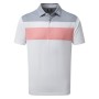 FootJoy Double Block Birdseye Pique Polo, szaro-różowe