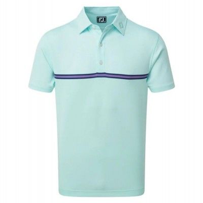 Koszulka golfowa FootJoy Jacquard Top Colour Block Polo - miętowa