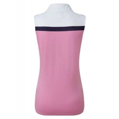 FootJoy WMNS Lisle Engineered Stripe Sleeveless - bluzka golfowa - różowa