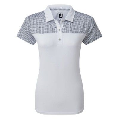 Koszulka golfowa FootJoy WMNS Lisle Shirt Dot Print Yoke Polo, rozmiar S