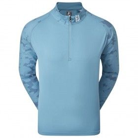 Bluza golfowa FootJoy Camo Floral Half Zip Midlayer - niebieska
