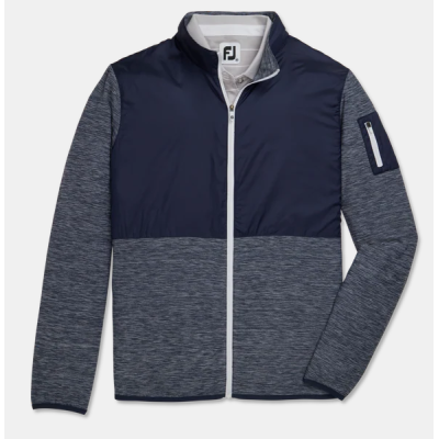 Bluza golfowa Full-Zip Space Dye Mid-Layer - granatowy