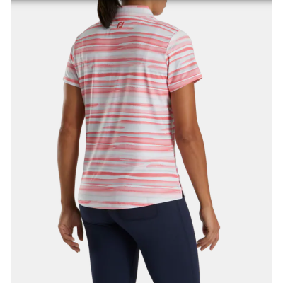 Short Sleeve Watercolor damskie polo w kolorze koralowym_3