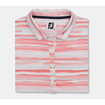 Koszulka golfowa FJ Short Sleeve Watercolor - kolor koralowym