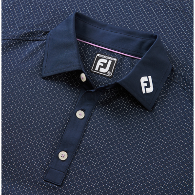 FJ Diamond Dot Print Lisle Self Collar- polo