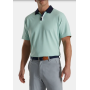FJ Solid Stretch Pique with Stripe Placket - Polo golfowe zielone