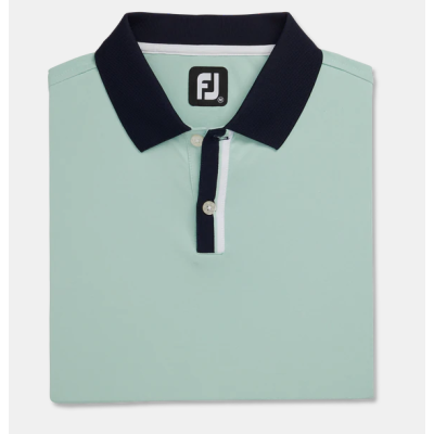 Koszulka golfowa FJ Solid Stretch Pique with Stripe Placket - Polo zielone