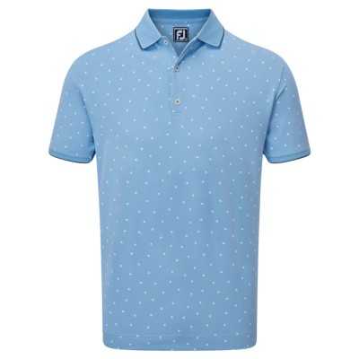 FJ Push Play Print Pique Polo Shirt- niebieskie