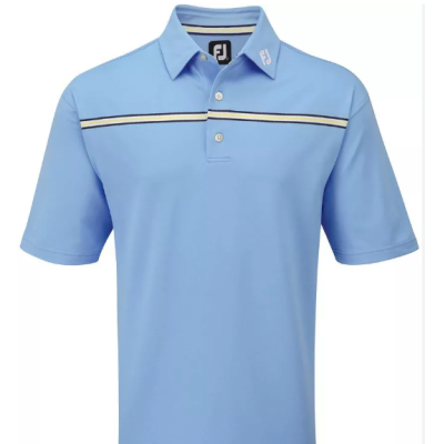 FootJoy Stretch Pique Chest Polo - koszulka golfowa - niebieska