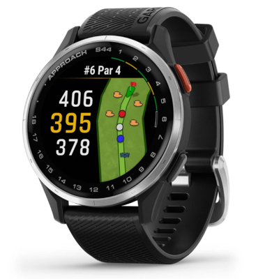 Garmin Approach S44 srebrny z czarnym silikonowym paskiem | 010-03009-00