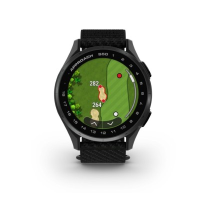Garmin Approach S50 Aluminiowy bezel w kolorze Slate z czarnym, nylonowym paskiem ComforFit | 010-03010-00]