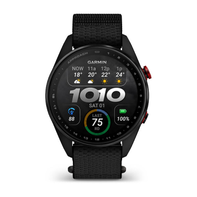Garmin Approach S72 47 mm Carbon Gray / Red – tarcza