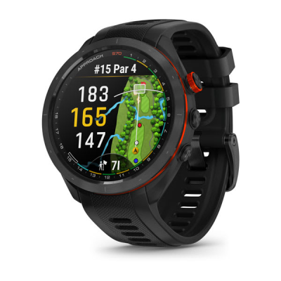 Garmin Approach S70 47 mm Black / Red – widok z przodu